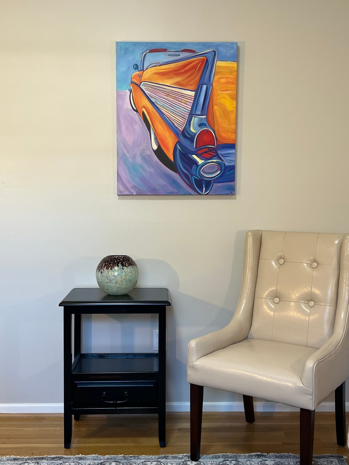 24x30 Original Acrylic Painting of a 1957 Chevrolet Bel Air