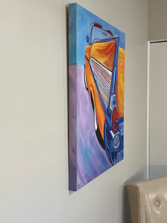 24x30 Original Acrylic Painting of a 1957 Chevrolet Bel Air