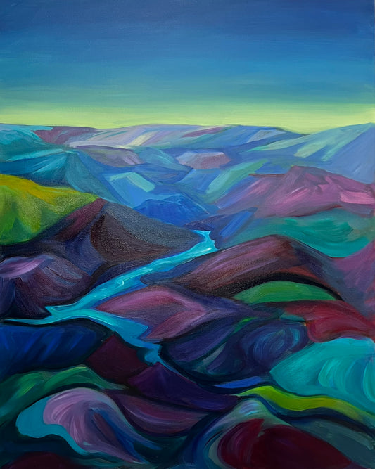 Aerial Mountains in Blue